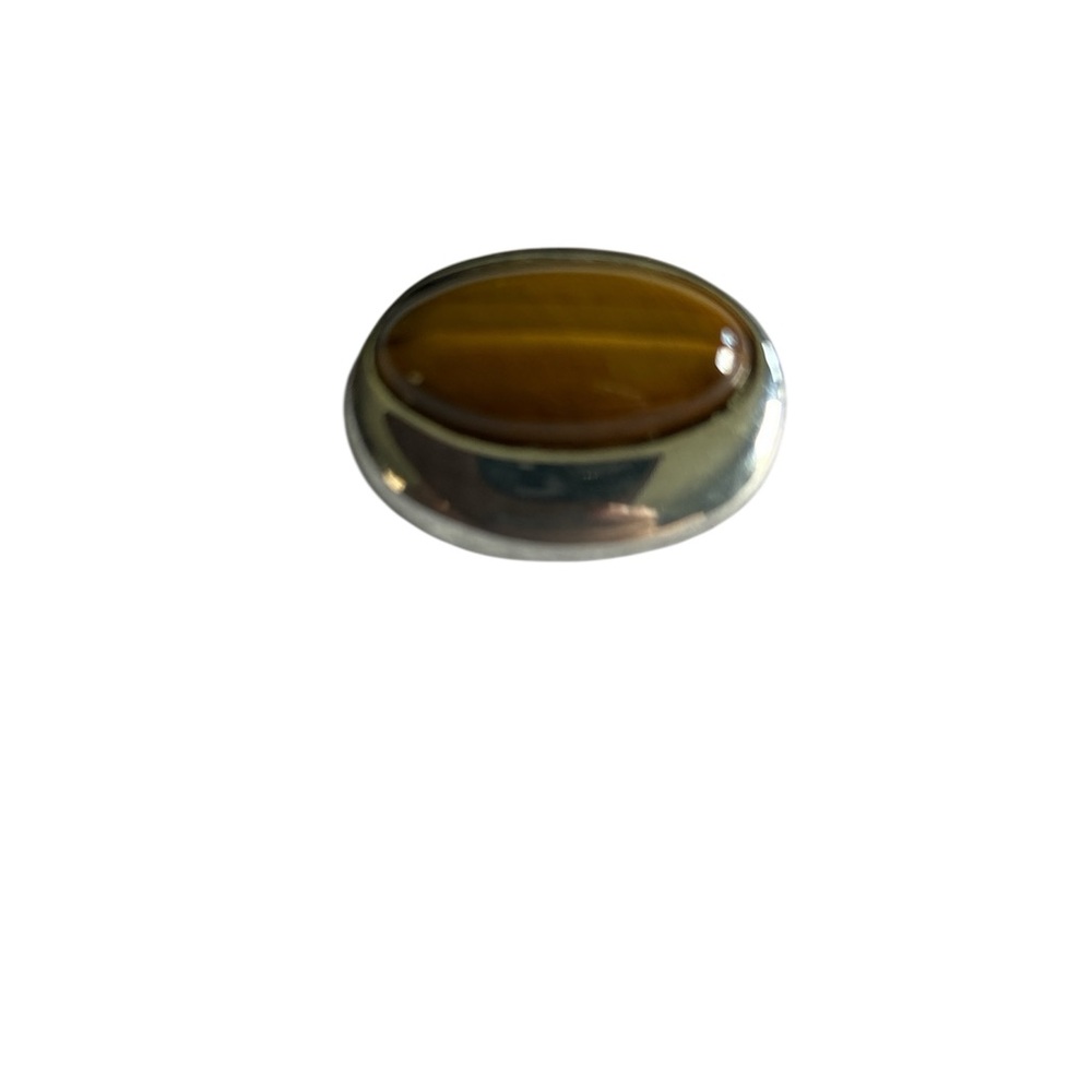 925 Sterling Silver Oval Tigers Eye Stone Pendant